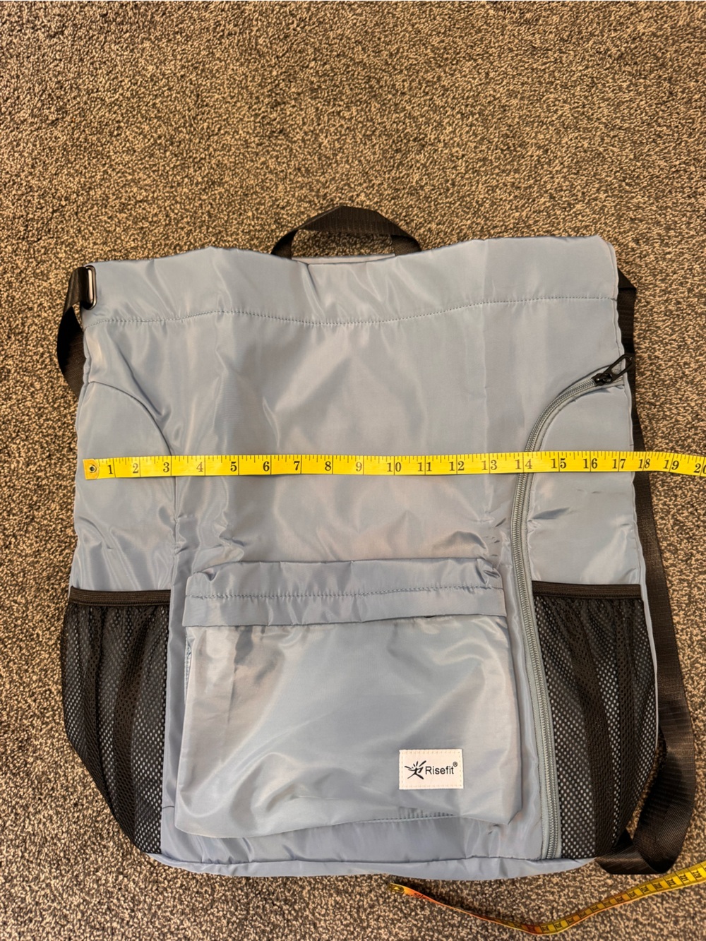 Riselift Large Gym Workout Backpack Tote Travel Bag Blue/Gray NWTS - Picture 9 of 14